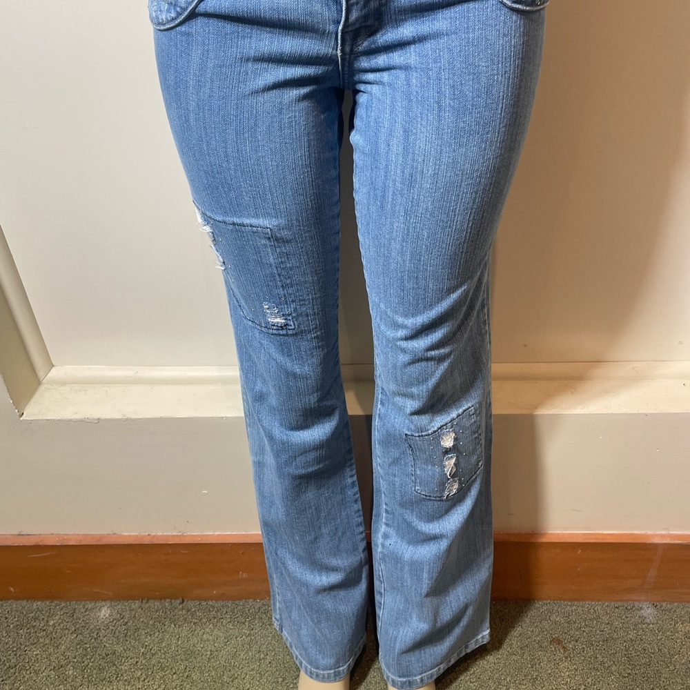 Women's Blue Distressed Jeans
